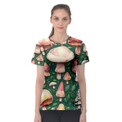 Fantasy Farmcore Farm Mushroom Women s Sport Mesh Tee