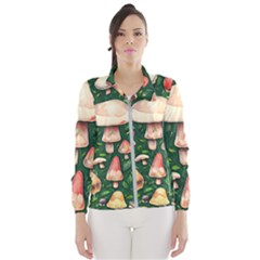 Fantasy Farmcore Farm Mushroom Women s Windbreaker by GardenOfOphir