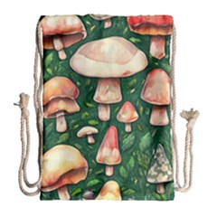 Fantasy Farmcore Farm Mushroom Drawstring Bag (large) by GardenOfOphir