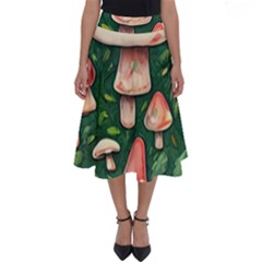 Fantasy Farmcore Farm Mushroom Perfect Length Midi Skirt by GardenOfOphir