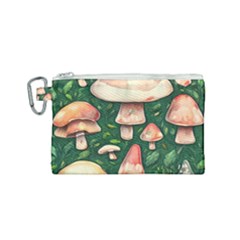 Fantasy Farmcore Farm Mushroom Canvas Cosmetic Bag (small) by GardenOfOphir