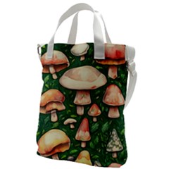 Fantasy Farmcore Farm Mushroom Canvas Messenger Bag by GardenOfOphir