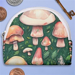 Fantasy Farmcore Farm Mushroom Horseshoe Style Canvas Pouch by GardenOfOphir