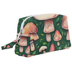 Fantasy Farmcore Farm Mushroom Wristlet Pouch Bag (large) by GardenOfOphir