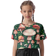 Fantasy Farmcore Farm Mushroom Kids  Basic Tee by GardenOfOphir