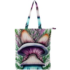 Witchy Forresty Goblincore Fairytale Mushroom Double Zip Up Tote Bag by GardenOfOphir