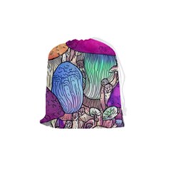 Forest Mushroom Drawstring Pouch (medium) by GardenOfOphir