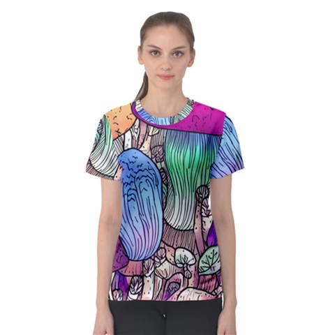 Forest Mushroom Women s Sport Mesh Tee by GardenOfOphir