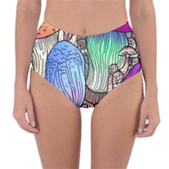 Forest Mushroom Reversible High-waist Bikini Bottoms by GardenOfOphir