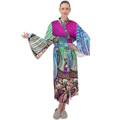 Forest Mushroom Maxi Velvet Kimono by GardenOfOphir