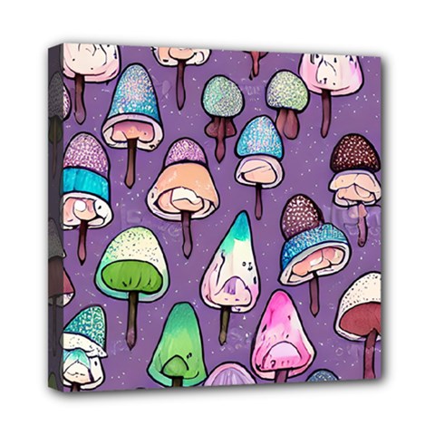 Foraging For Mushrooms Mini Canvas 8  X 8  (stretched) by GardenOfOphir