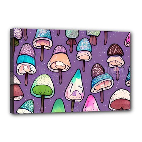 Foraging For Mushrooms Canvas 18  X 12  (stretched) by GardenOfOphir