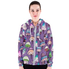 Foraging For Mushrooms Women s Zipper Hoodie by GardenOfOphir