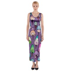 Foraging For Mushrooms Fitted Maxi Dress by GardenOfOphir