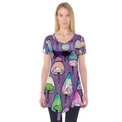 Foraging For Mushrooms Short Sleeve Tunic  by GardenOfOphir