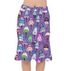 Foraging For Mushrooms Short Mermaid Skirt by GardenOfOphir