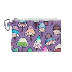 Foraging For Mushrooms Canvas Cosmetic Bag (medium) by GardenOfOphir