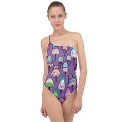 Foraging For Mushrooms Classic One Shoulder Swimsuit by GardenOfOphir