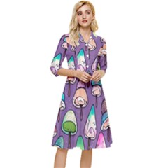 Foraging For Mushrooms Classy Knee Length Dress by GardenOfOphir