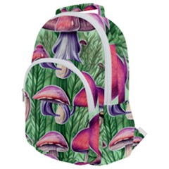 Natural Mushrooms Rounded Multi Pocket Backpack by GardenOfOphir