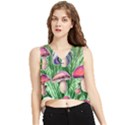 Natural Mushrooms V-Neck Cropped Tank Top View1