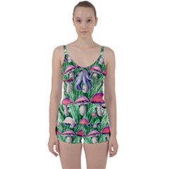 Natural Mushrooms Tie Front Two Piece Tankini by GardenOfOphir