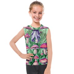 Natural Mushrooms Kids  Mesh Tank Top by GardenOfOphir