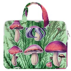 Natural Mushrooms Macbook Pro 16  Double Pocket Laptop Bag  by GardenOfOphir