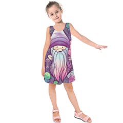 Fairy Mushrooms Kids  Sleeveless Dress by GardenOfOphir