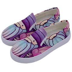 Fairy Mushrooms Kids  Canvas Slip Ons by GardenOfOphir