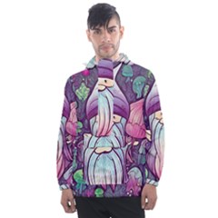 Fairy Mushrooms Men s Front Pocket Pullover Windbreaker by GardenOfOphir