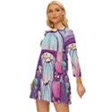 Fairy Mushrooms Long Sleeve Babydoll Dress View2