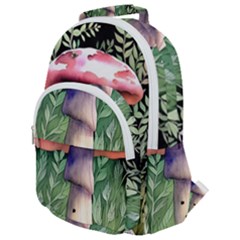 Mushroom Foraging In The Woods Rounded Multi Pocket Backpack by GardenOfOphir