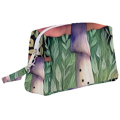 Mushroom Foraging In The Woods Wristlet Pouch Bag (large) by GardenOfOphir