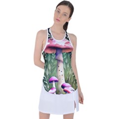 Mushroom Foraging In The Woods Racer Back Mesh Tank Top by GardenOfOphir