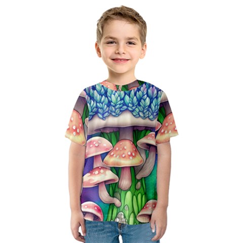 Fairy Mushroom In The Forest Kids  Sport Mesh Tee by GardenOfOphir