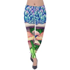 Fairy Mushroom In The Forest Velvet Leggings by GardenOfOphir