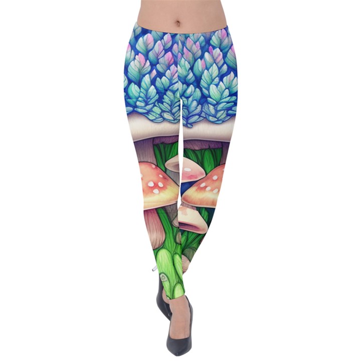 Fairy Mushroom In The Forest Velvet Leggings