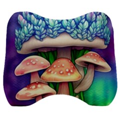 Fairy Mushroom In The Forest Velour Head Support Cushion by GardenOfOphir