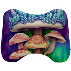 Fairy Mushroom In The Forest Head Support Cushion by GardenOfOphir