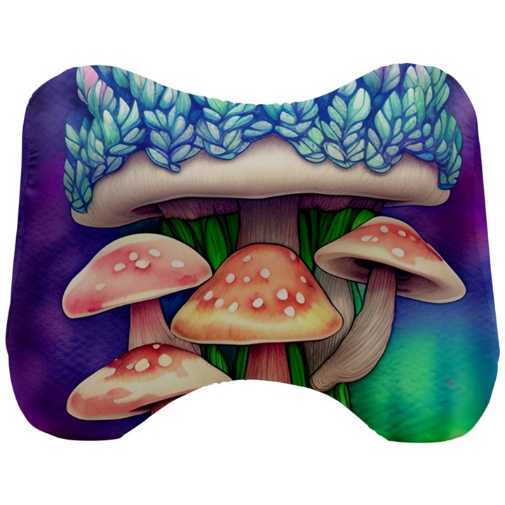 Fairy Mushroom In The Forest Head Support Cushion