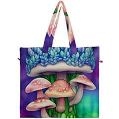 Fairy Mushroom In The Forest Canvas Travel Bag by GardenOfOphir