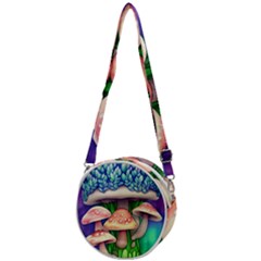 Fairy Mushroom In The Forest Crossbody Circle Bag by GardenOfOphir