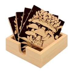 Fairy Mushroom In The Forest Bamboo Coaster Set by GardenOfOphir