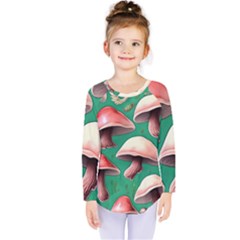 Forest Mushrooms Kids  Long Sleeve Tee