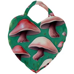 Forest Mushrooms Giant Heart Shaped Tote