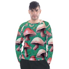 Forest Mushrooms Men s Long Sleeve Raglan Tee