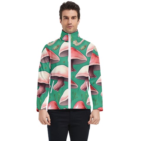 Forest Mushrooms Men s Bomber Jacket by GardenOfOphir