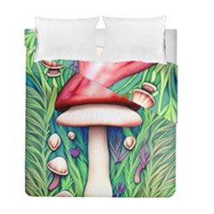 Vintage Forest Mushrooms Duvet Cover Double Side (full/ Double Size) by GardenOfOphir