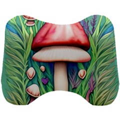 Vintage Forest Mushrooms Head Support Cushion by GardenOfOphir